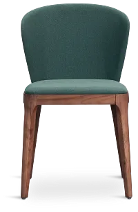 Nomad Dark Green Upholstered Side Chair With Mid Tone Legs