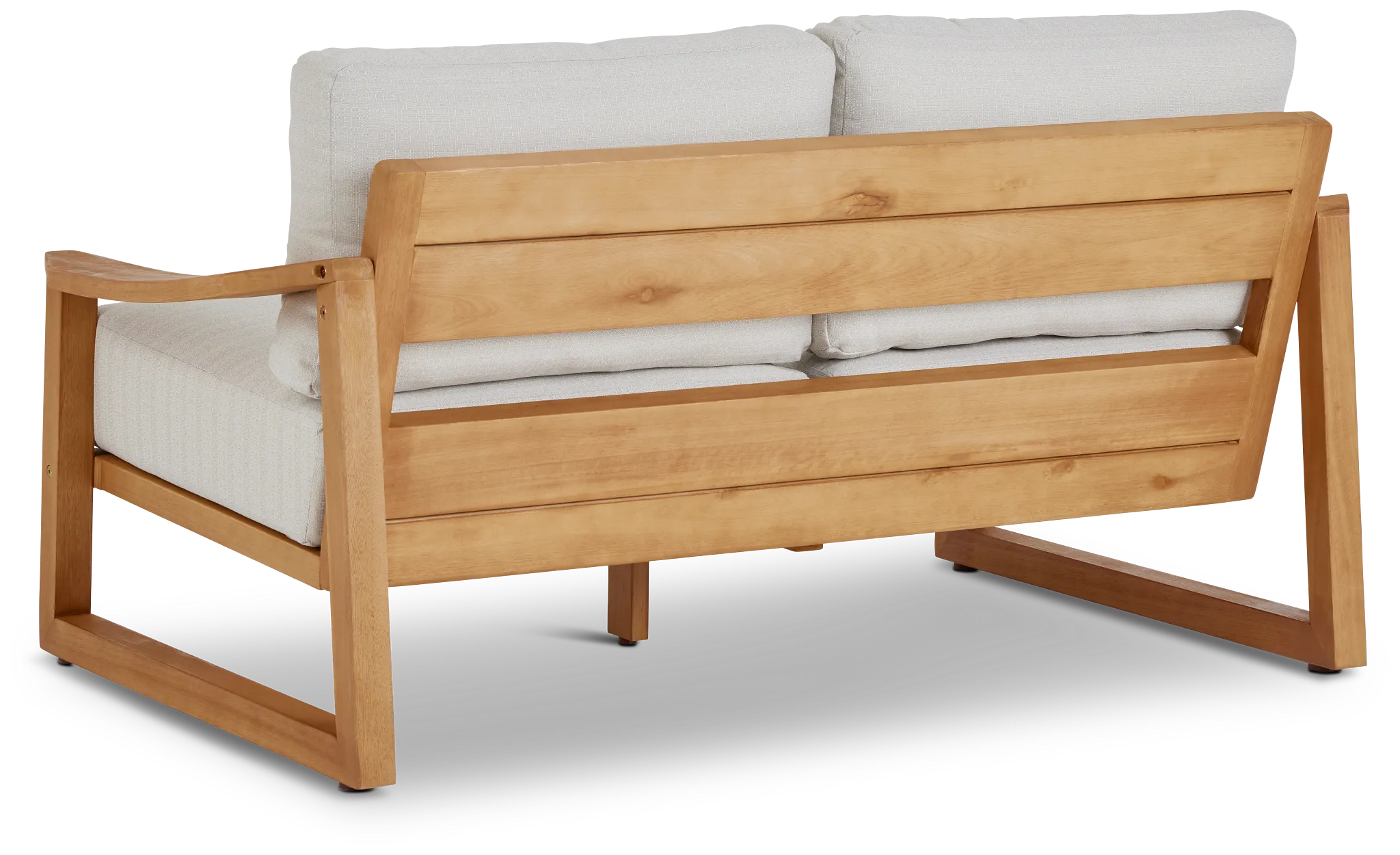 Tobago Light Tone Loveseat With Gray Cushions