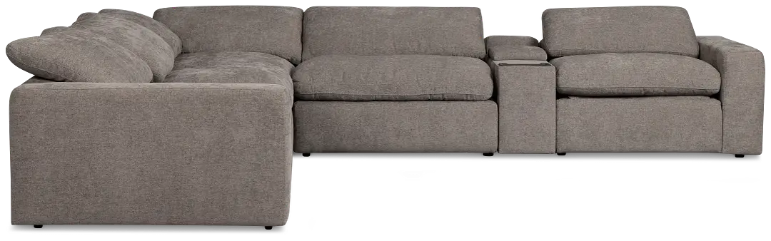 Drift Dark Gray Fabric Medium Dual Power 2-arm Reclining Sectional Drift Dark Gray Fabric Medium Dual Power 2-arm Reclining Sectional