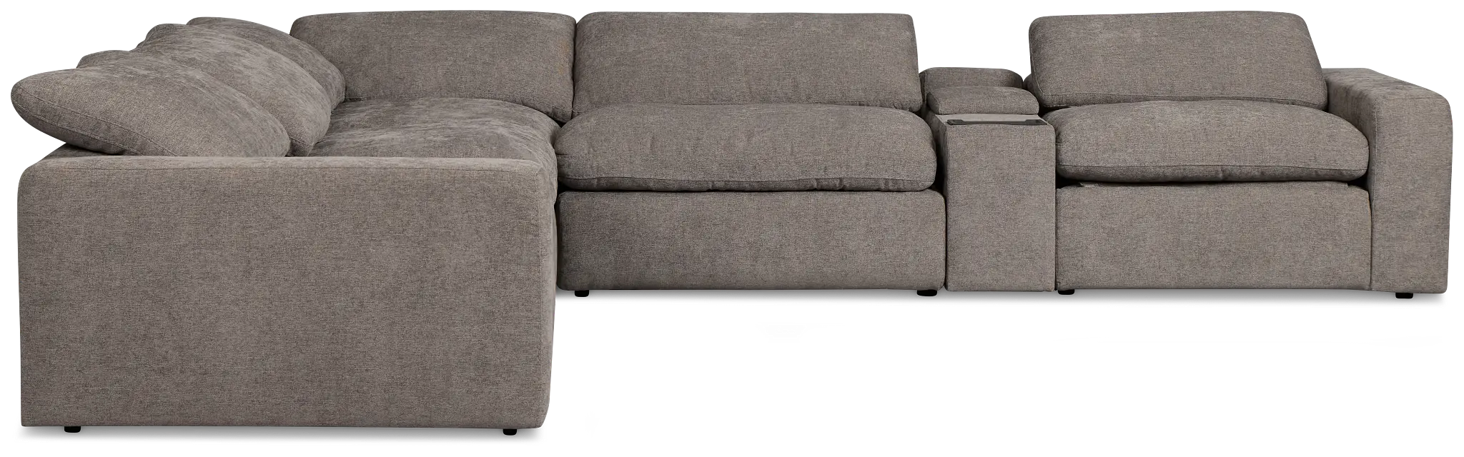 Drift Dark Gray Fabric Medium Dual Power 2-arm Reclining Sectional Drift Dark Gray Fabric Medium Dual Power 2-arm Reclining Sectional