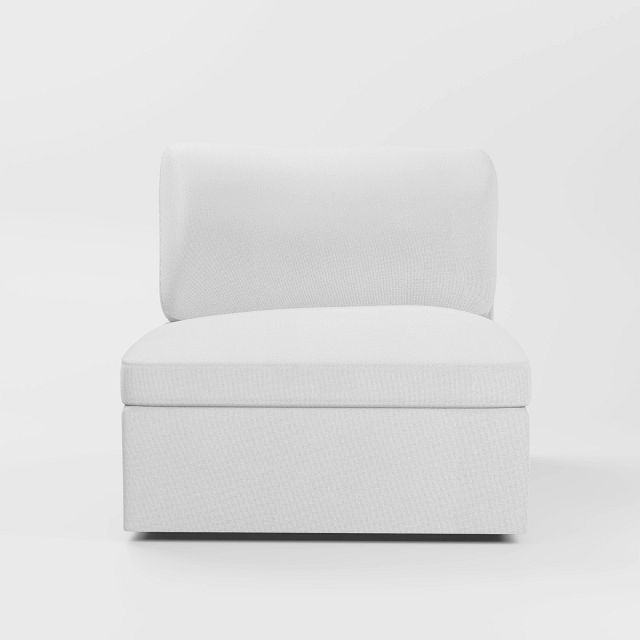 Destin Suave White Fabric Swivel Chair