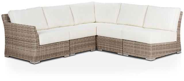 Raleigh White Left 5-piece Modular Sectional