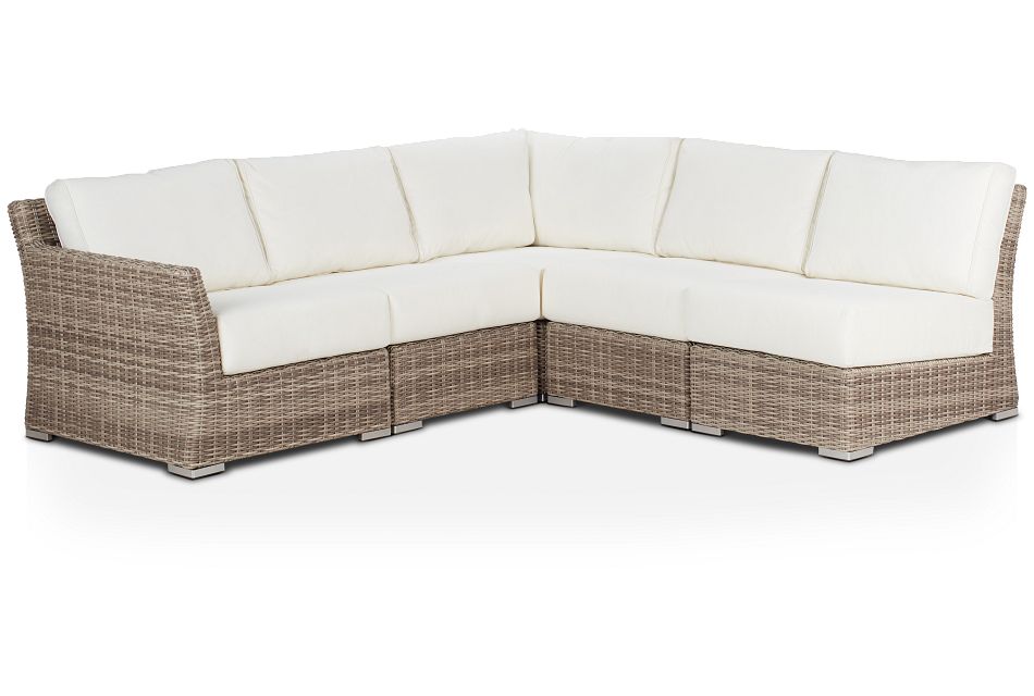 Raleigh White Left 5piece Modular Sectional
