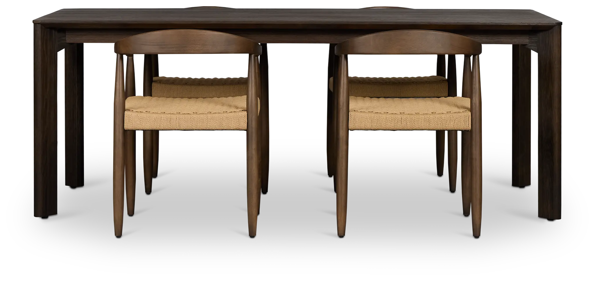 Santorini Dark Tone Rect Table & 4 Curved Chairs Santorini Dark Tone Rect Table & 4 Curved Chairs