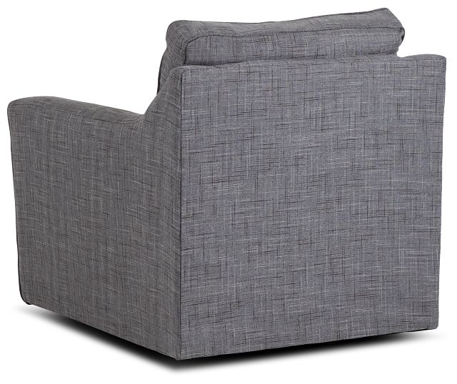 Charlie Gray Fabric Swivel Accent Chair