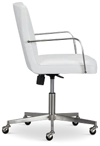 Haven White Chrome Upholstered Desk Chair