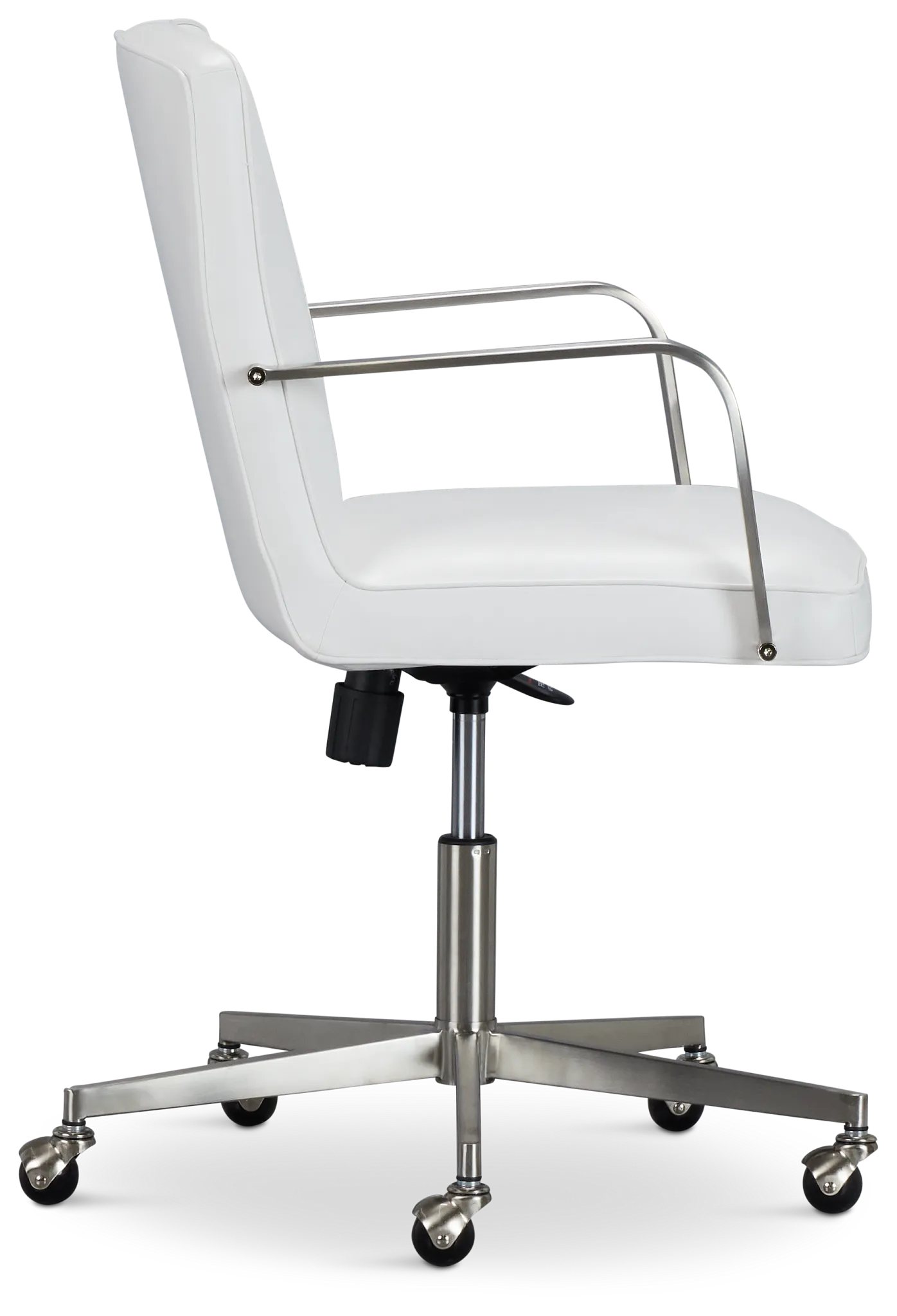 Haven White Chrome Upholstered Desk Chair