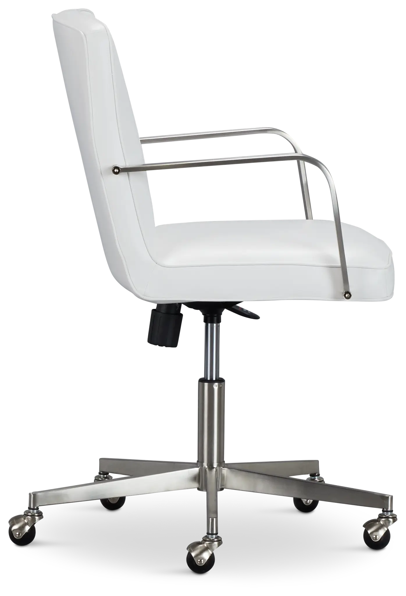 Haven White Chrome Upholstered Desk Chair Haven White Chrome Upholstered Desk Chair