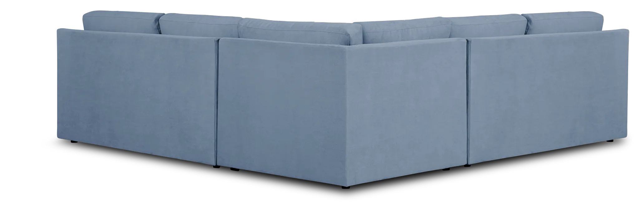 Hudson Blue Fabric Small Two-arm Sectional