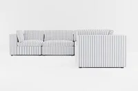 Destin Sea Lane Dark Blue Fabric 6-piece Modular Sectional