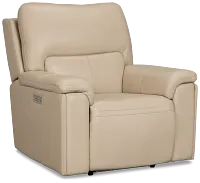 Fallon Beige Lthr/vinyl Power Recliner