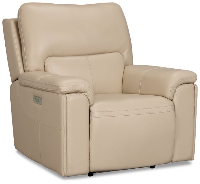Fallon Beige Lthr/vinyl Power Recliner