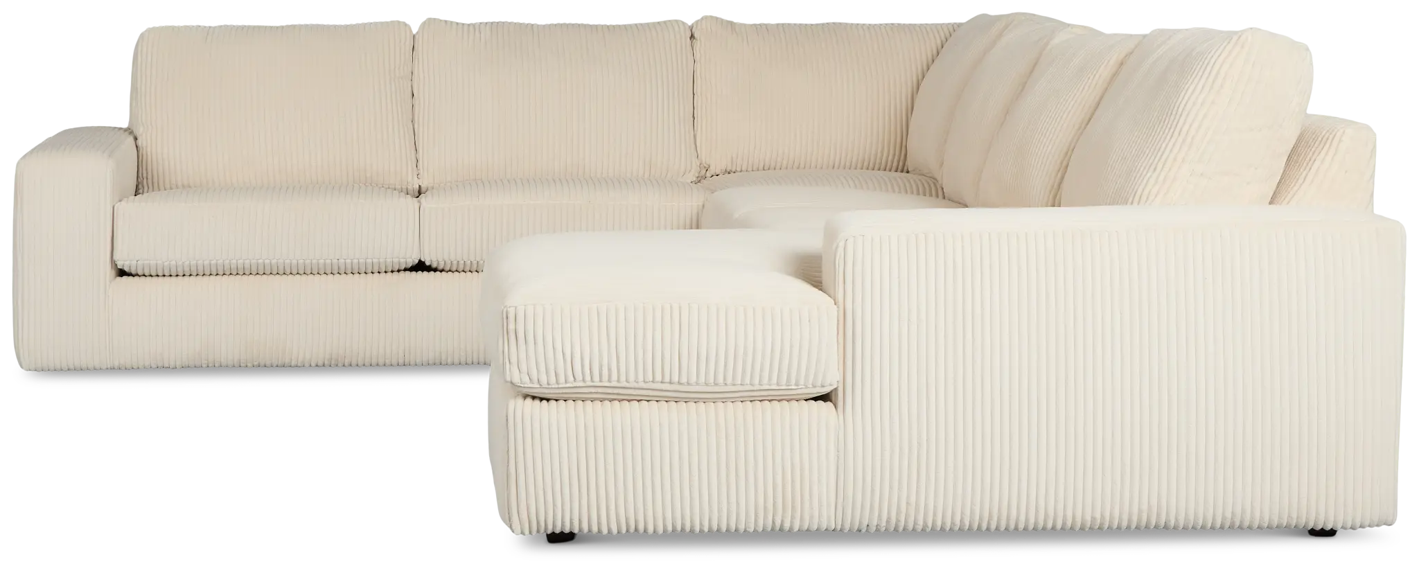 Charlie Ivory Fabric Medium Right Chaise Sectional Charlie Ivory Fabric Medium Right Chaise Sectional