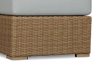 Montecito Light Tone Small Ottoman With Light Blue Cushions