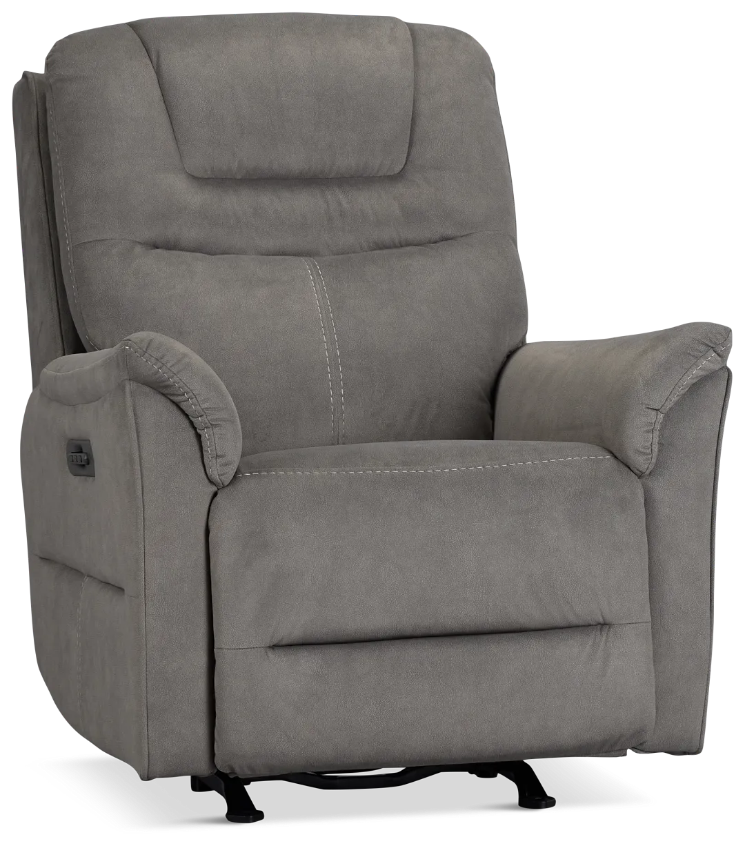 Archie Gray Fabric Power Recliner With Heat And Massage