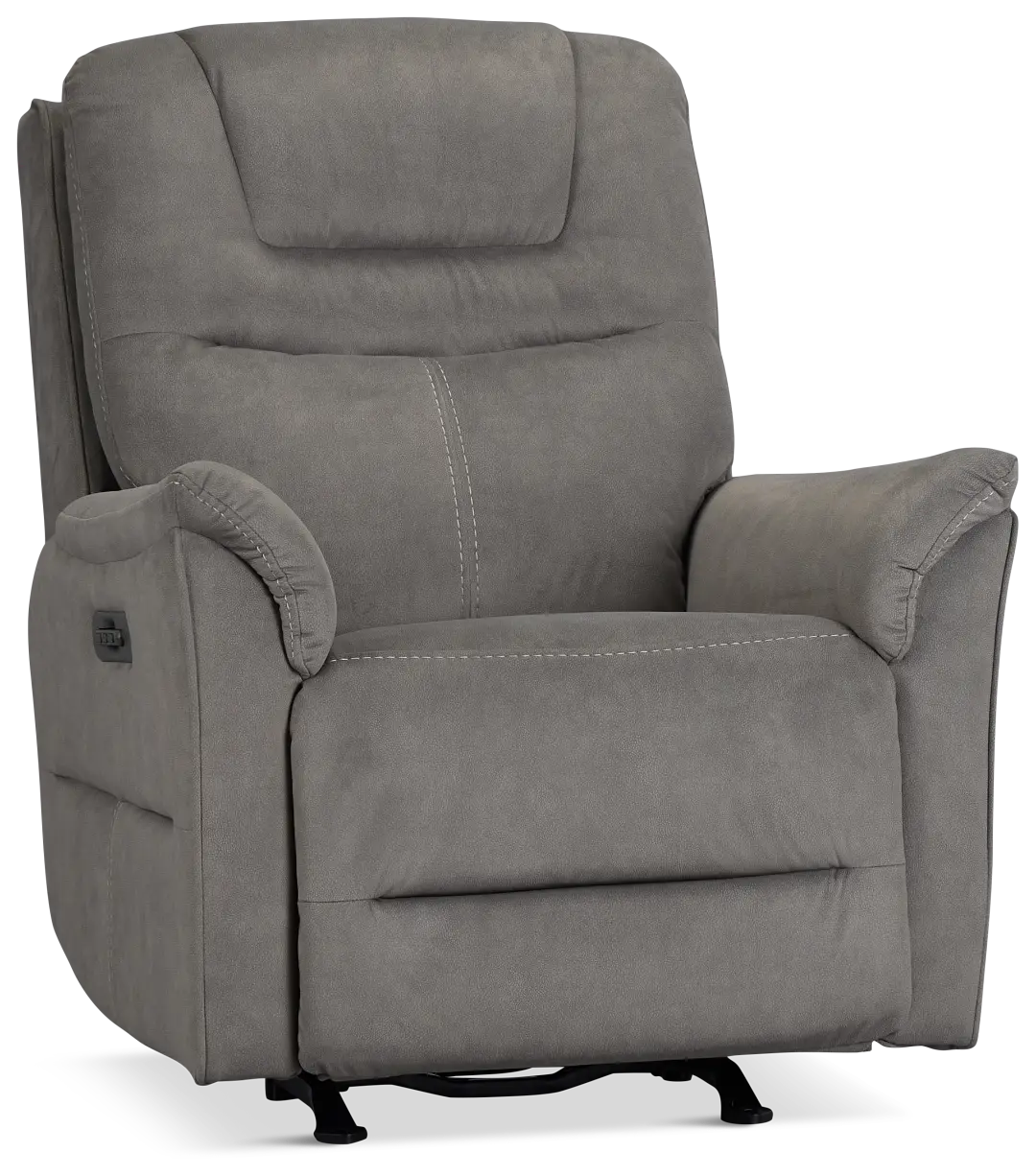 Archie Gray Fabric Power Recliner With Heat And Massage Archie Gray Fabric Power Recliner With Heat And Massage