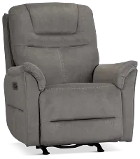 Archie Gray Fabric Power Recliner With Heat And Massage