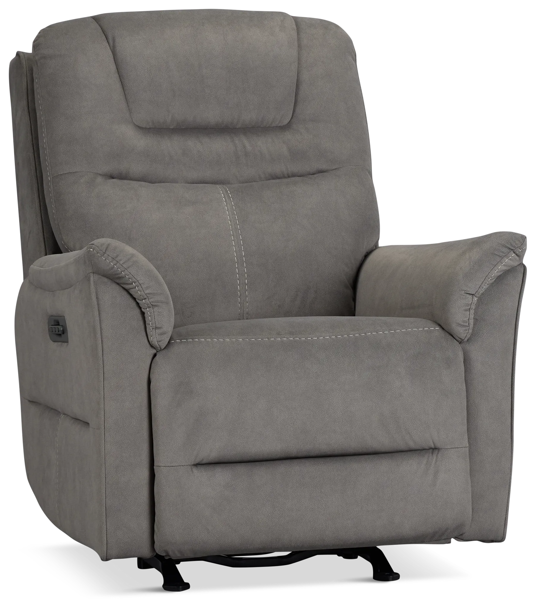 Archie Gray Fabric Power Recliner With Heat And Massage