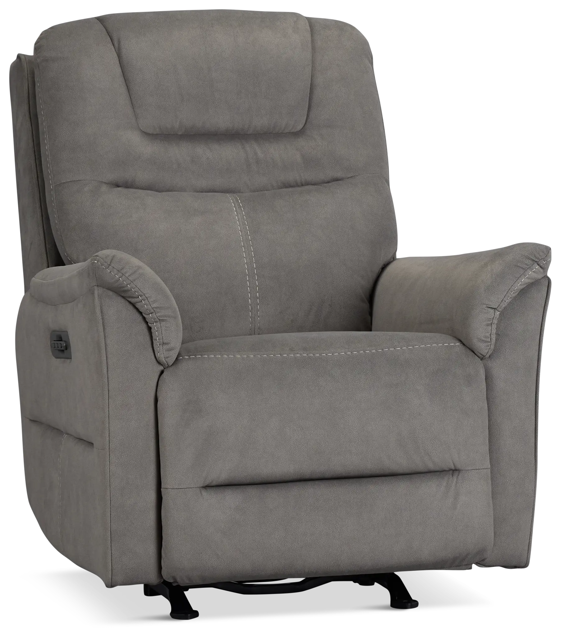 Archie Gray Fabric Power Recliner With Heat And Massage Archie Gray Fabric Power Recliner With Heat And Massage