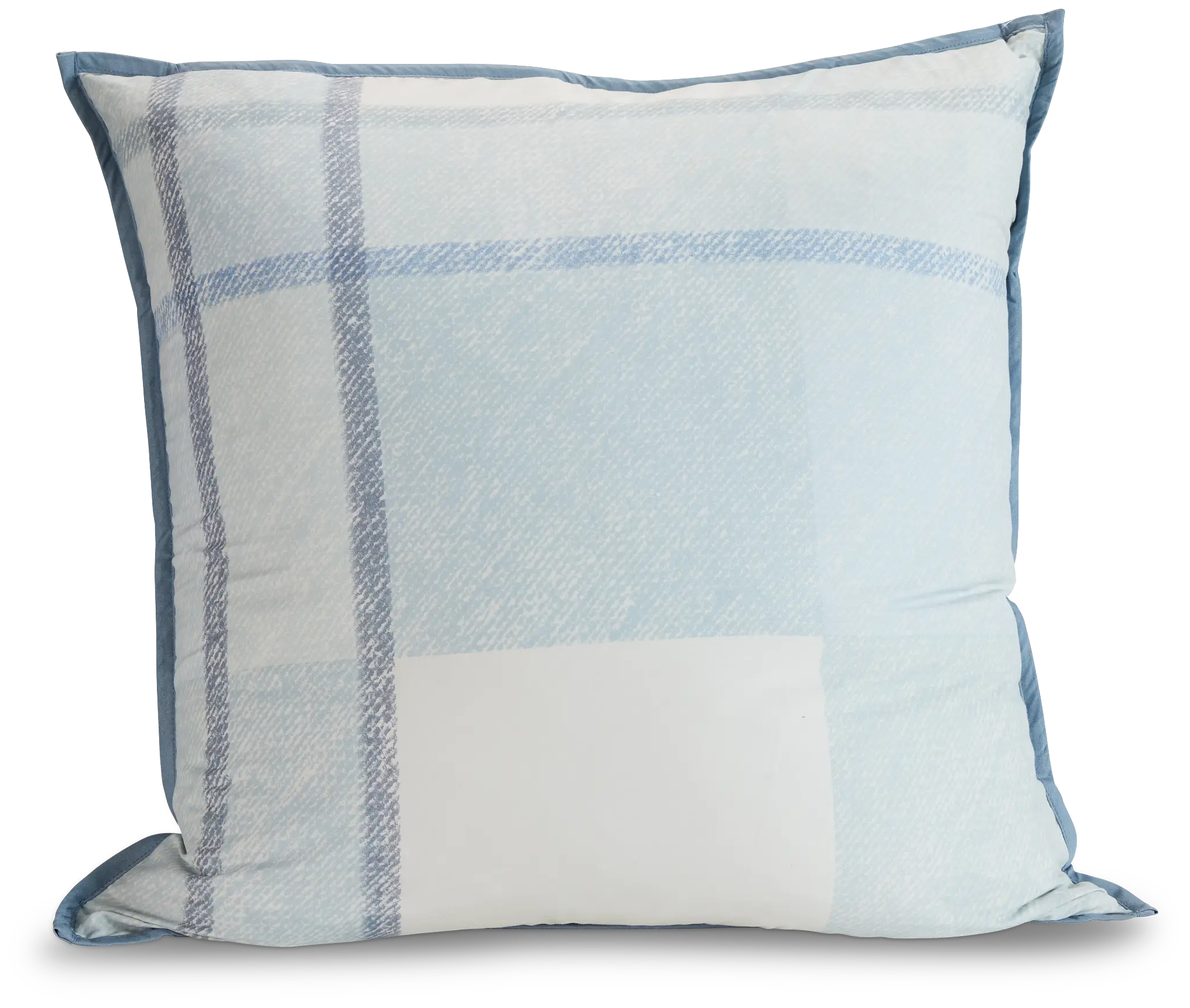 Leighton Light Blue Cotton Euro Sham Leighton Light Blue Cotton Euro Sham