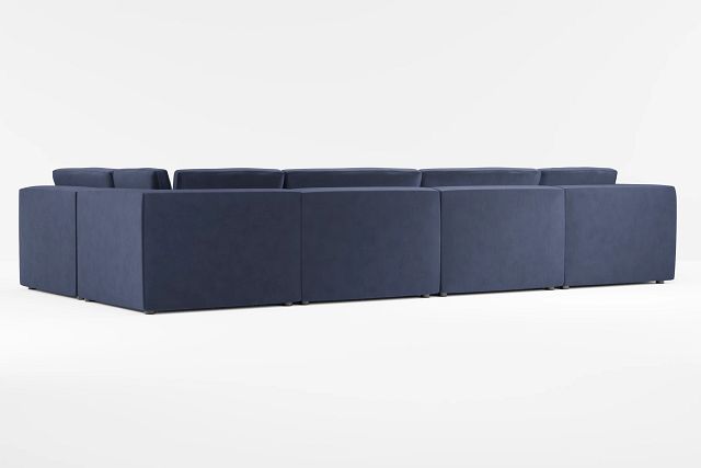Destin Joya Dark Blue Velvet 8-piece Pit Sectional