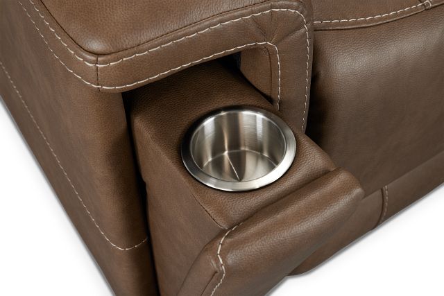 Jayden Brown Micro Power Reclining Console Loveseat