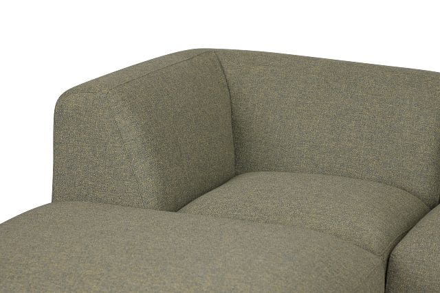 Baylor Green Fabric 4-piece Left Facing Bumper Sectional