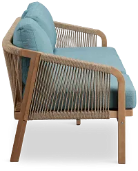 Laguna Light Tone Sofa With Teal Cushions