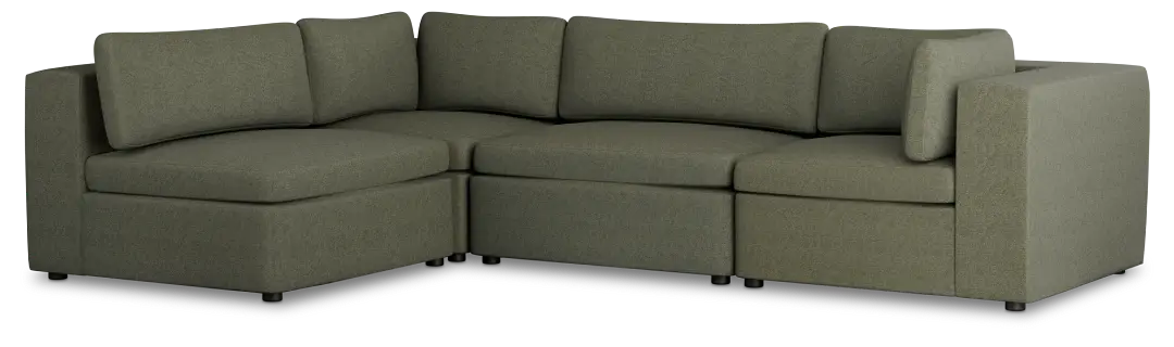 Destin Sutton Green Fabric 4-piece Modular Sectional Destin Sutton Green Fabric 4-piece Modular Sectional
