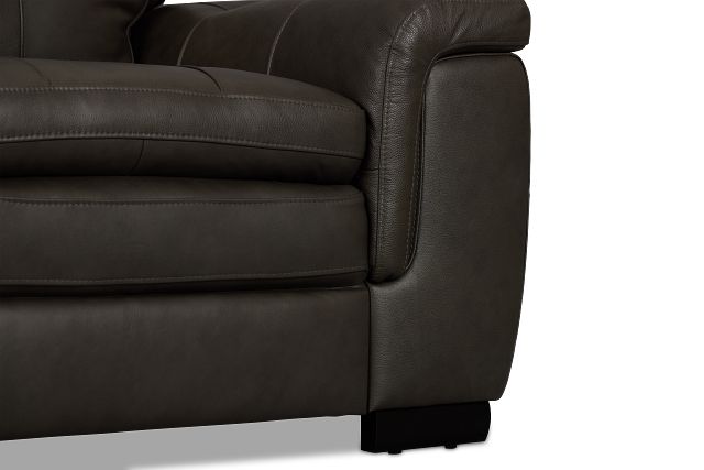 Braden Dark Gray Leather Loveseat
