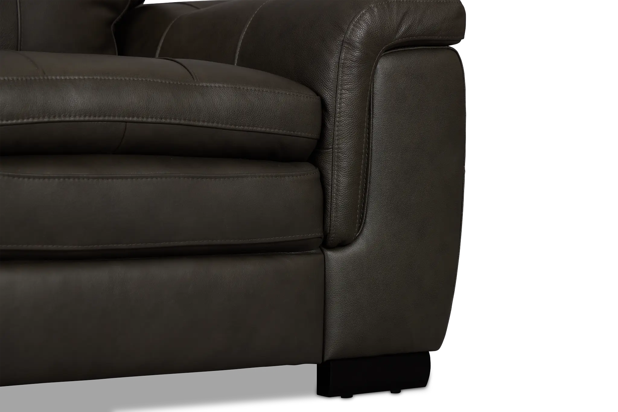 Braden Dark Gray Leather Loveseat Braden Dark Gray Leather Loveseat