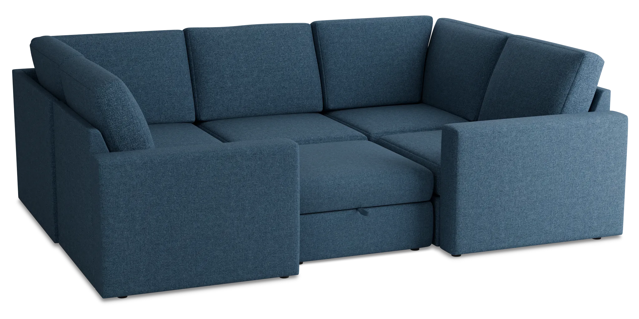 Citymod Blue Fabric 6-piece Pit Sectional