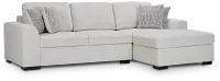 Blakely White Fabric Small Right Chaise Storage Sleeper Sectional