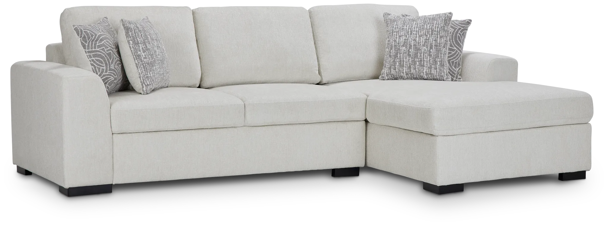 Blakely White Fabric Right Chaise Storage Sectional