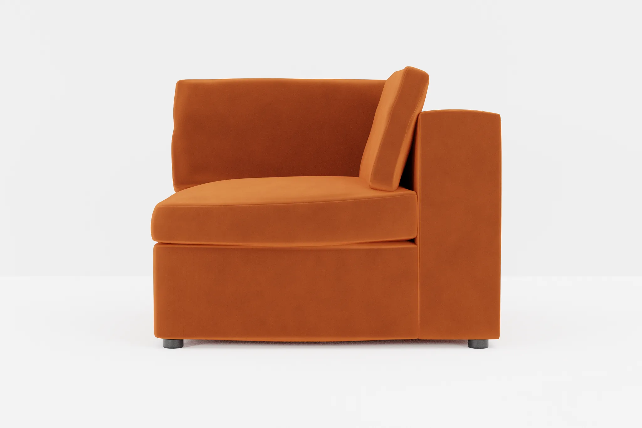 Destin Joya Orange Velvet Corner Chair