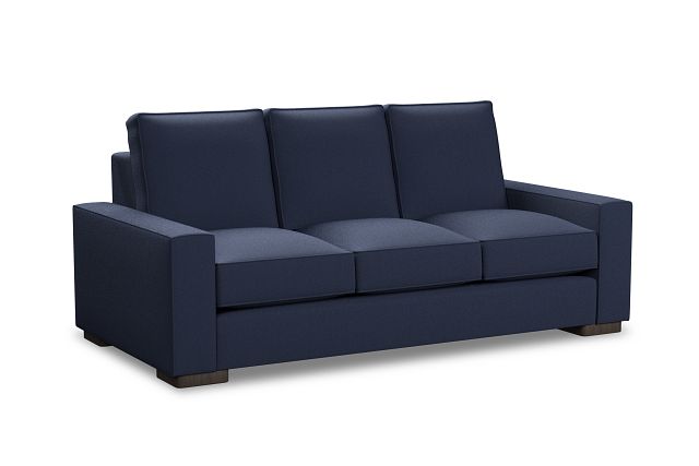 Edgewater Peyton Dark Blue 84" Sofa W/ 3 Cushions