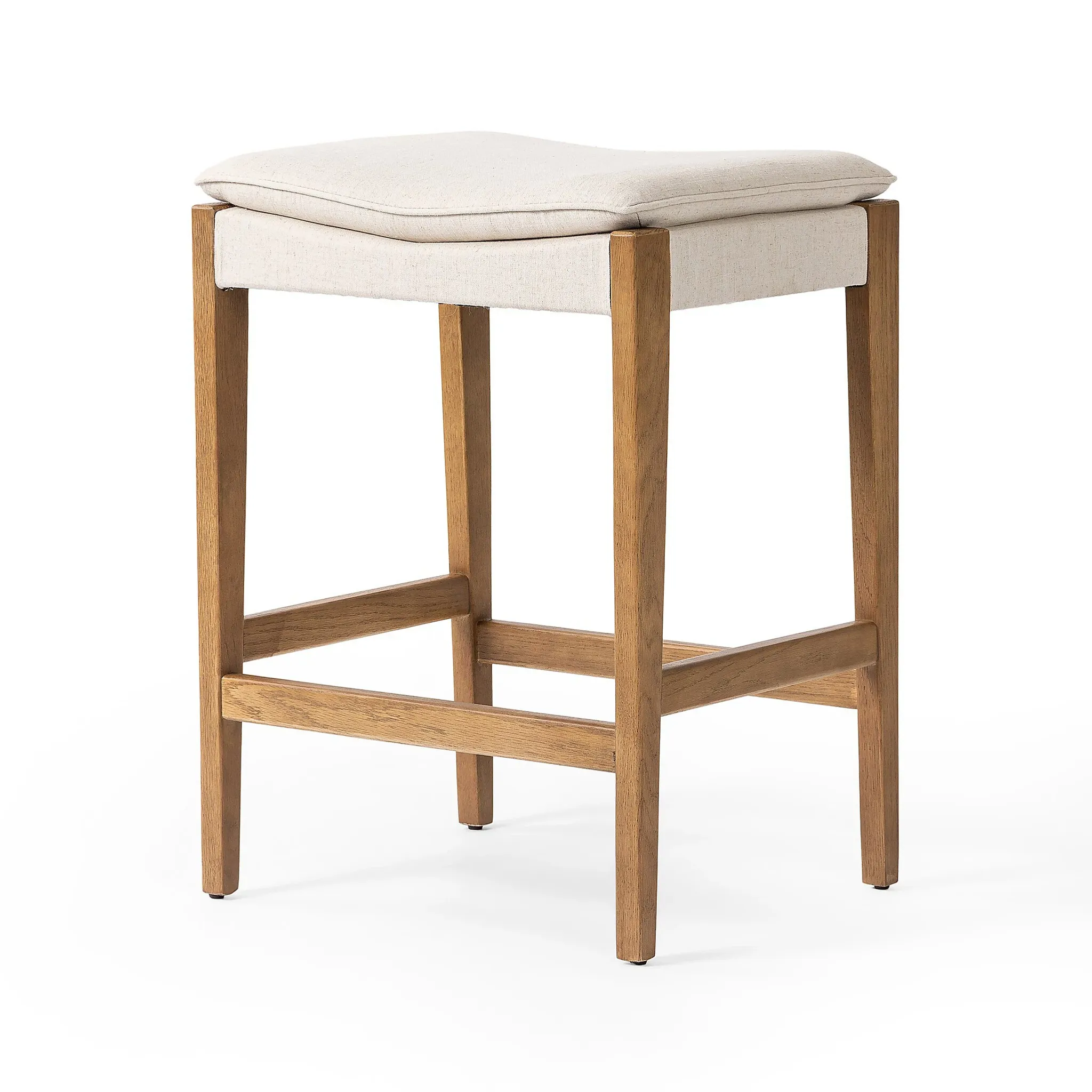 Meli Light Beige 24" Upholstered Barstool