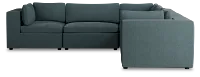 Destin Sutton Blue Fabric 5-piece Modular Sectional