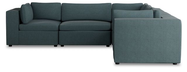 Destin Sutton Blue Fabric 5-piece Modular Sectional