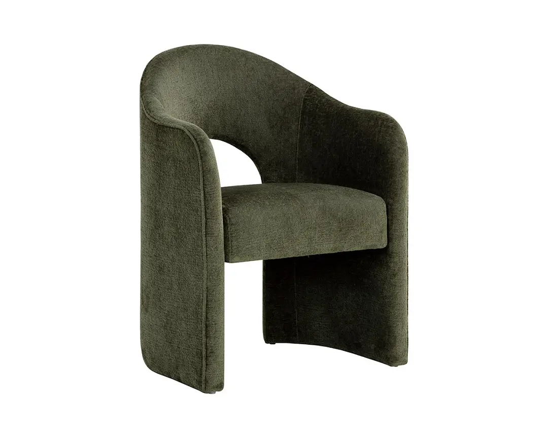 Callan Dark Green Curved Upholstered Arm Chair Callan Dark Green Curved Upholstered Arm Chair