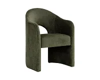 Callan Dark Green Curved Upholstered Arm Chair