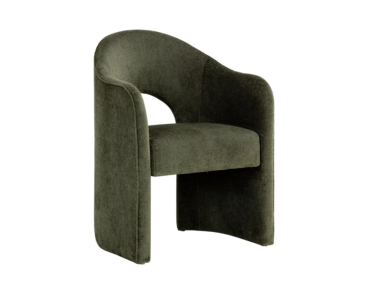 Callan Dark Green Curved Upholstered Arm Chair Callan Dark Green Curved Upholstered Arm Chair