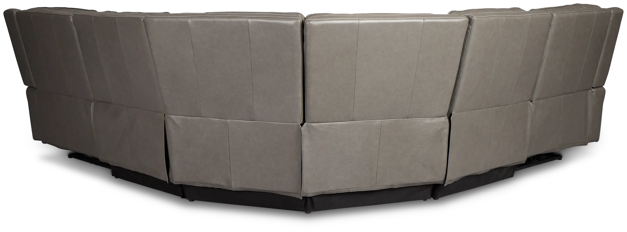 Jasper Gray Leather Small Two-arm Power Reclining Sectional