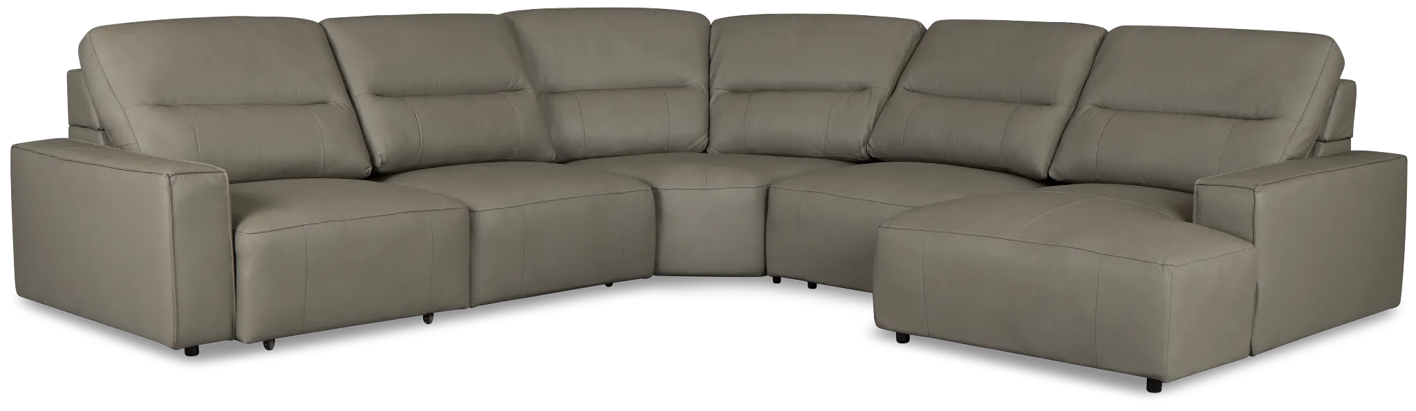 Rudy Gray Lthr/vinyl Small Left Chaise Power Extension Sectional