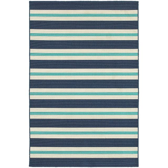 Mercy Blue Stripe Indoor/outdoor 8x10 Area Rug