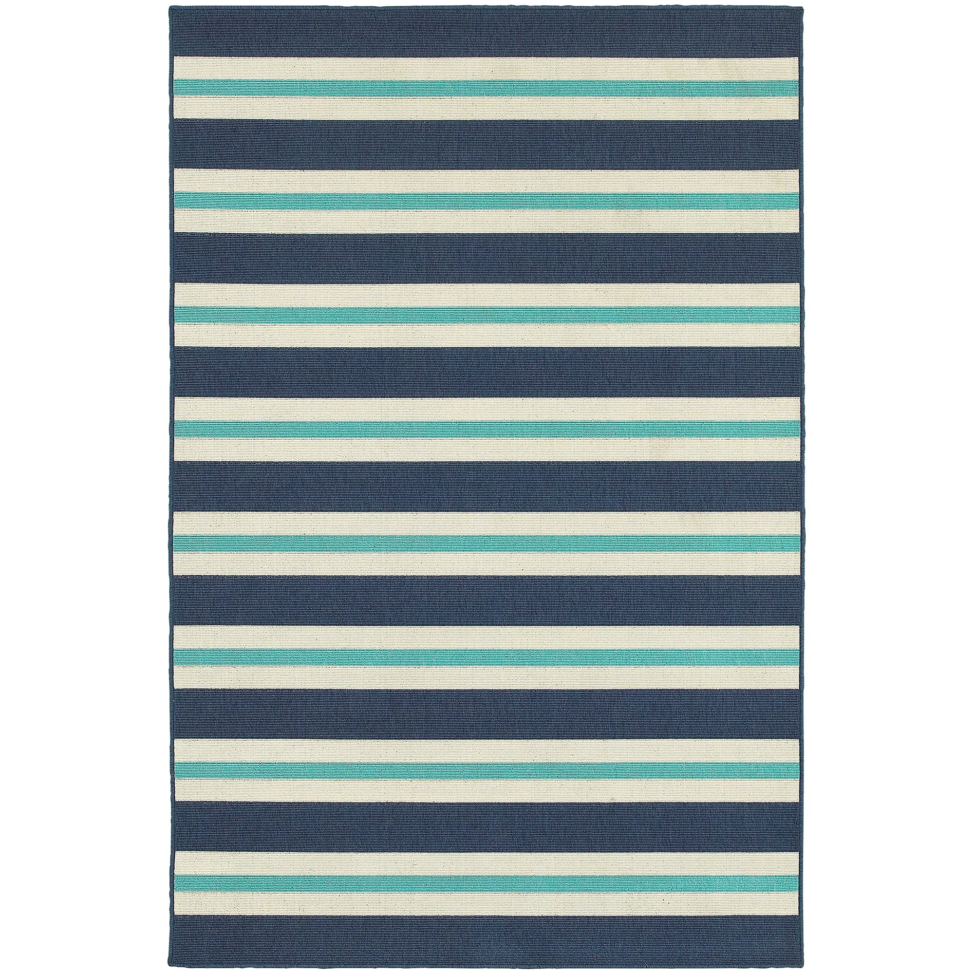 Mercy Blue Stripe Indoor/outdoor 8x10 Area Rug