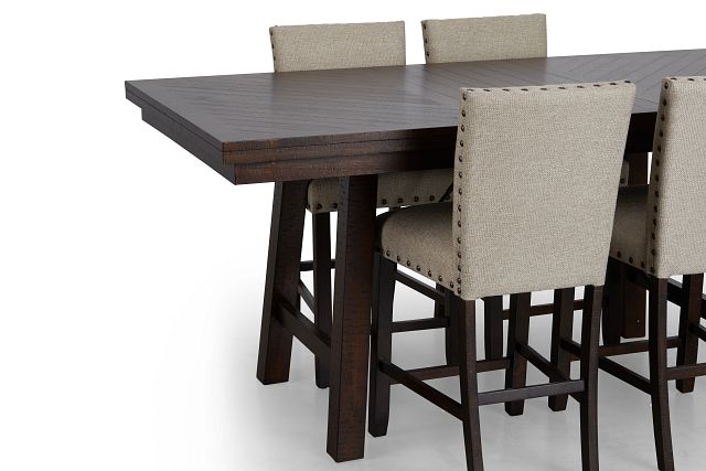 Jax Beige High Table & 4 Upholstered Barstools
