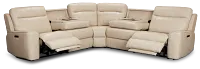 Benji Light Beige Lthr/vinyl Small Two-arm Power Reclining Sectional