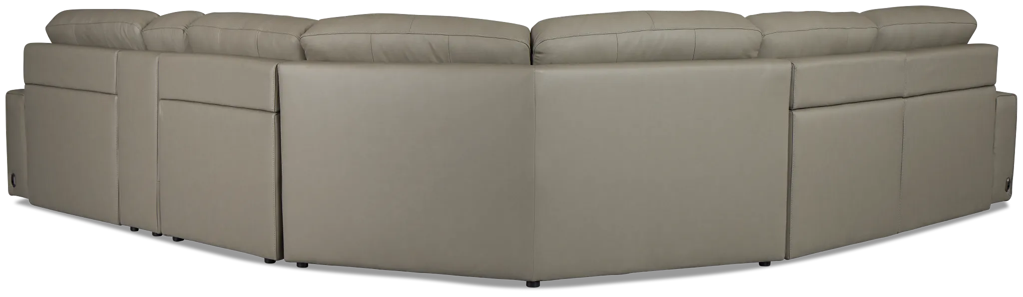 Rudy Gray Lthr/vinyl Medium Tri Power 2 Arm Extension Chaise Sectional