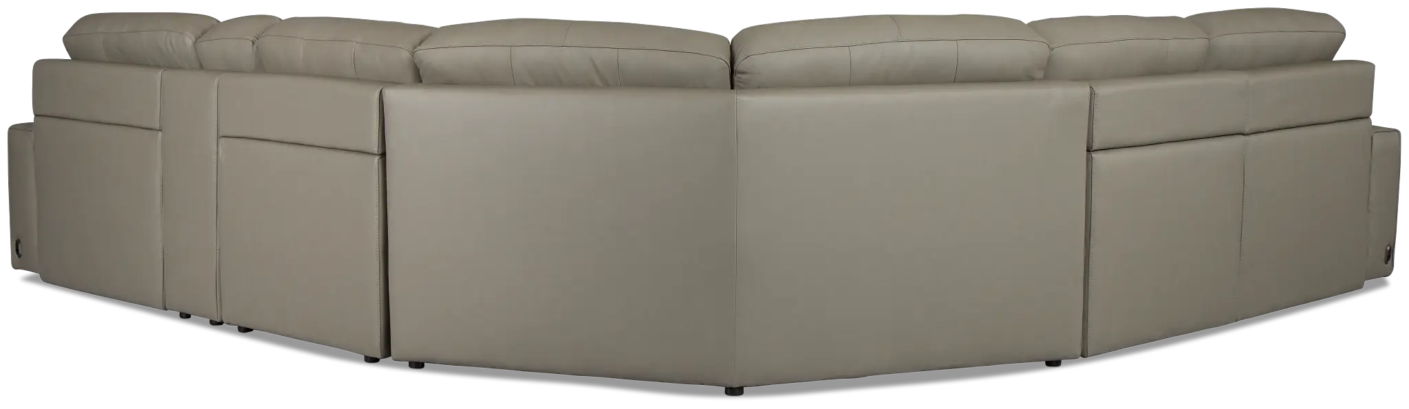 Rudy Gray Lthr/vinyl Medium Tri Power 2 Arm Extension Chaise Sectional Rudy Gray Lthr/vinyl Medium Tri Power 2 Arm Extension Chaise Sectional